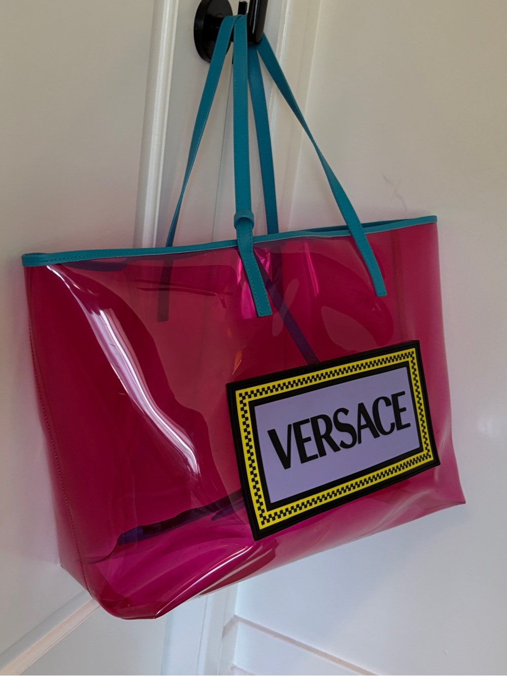 Versace PVC Vinyl Shopper Tote Bag